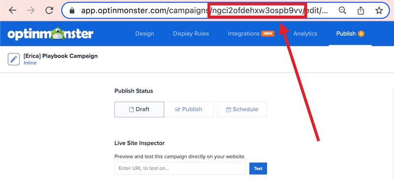 Find the campaign ID in the address bar. - OptinMonster Find the campaign ID in the address bar.