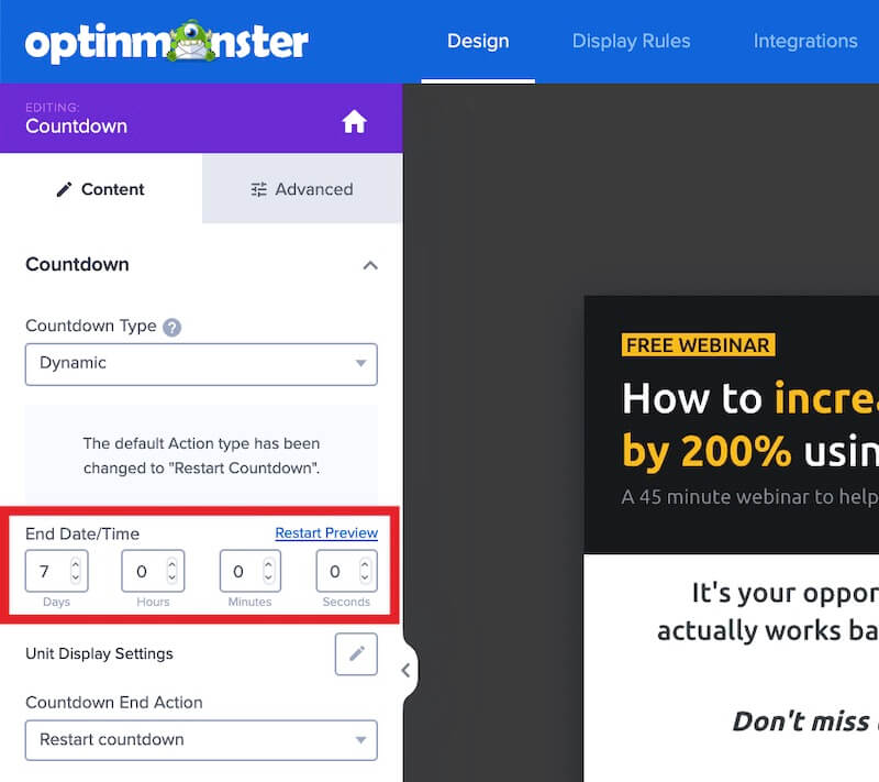 Dynamic countdown timer settings - OptinMonster Dynamic countdown timer settings