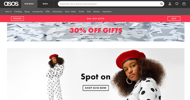 ecommerce personalization examples - asos - OptinMonster ecommerce personalization examples - asos