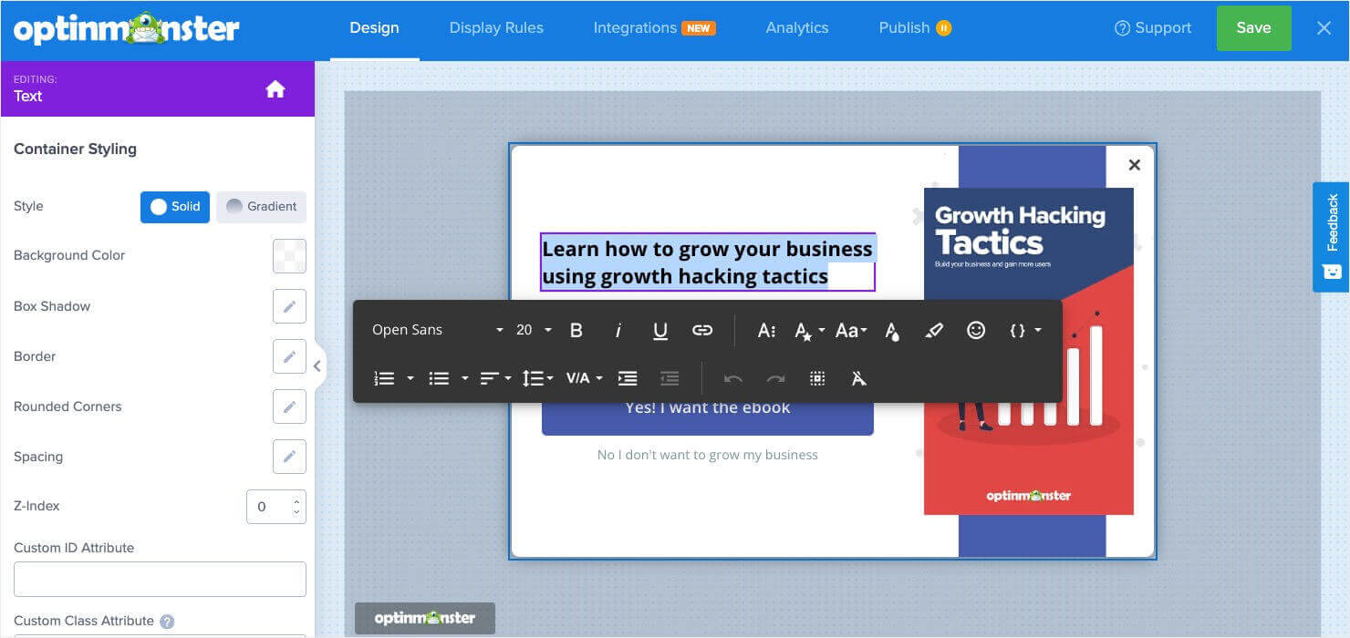 optinmonster-edit-text - OptinMonster Editing pop text in OptinMonster
