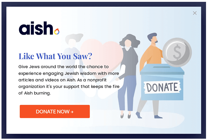 Aish.com fundraiser split test version A Aish.com fundraiser split test version A
