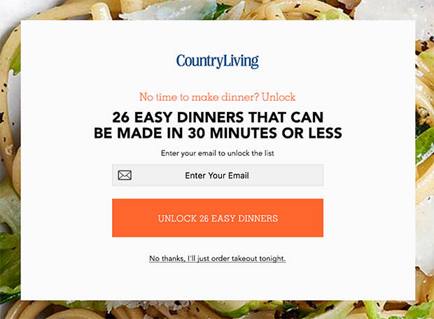 Country Living Exit Popup - OptinMonster Country Living Exit Popup