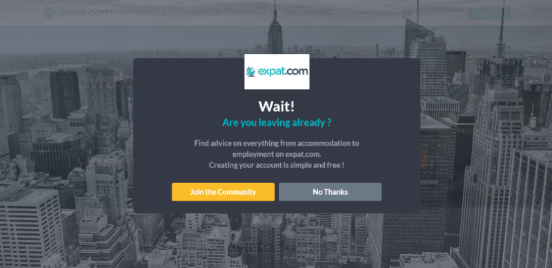 Expat.com adds over 14,000 members a month using OptinMonster exit intent - OptinMonster Expat.com adds over 14,000 members a month using OptinMonster exit intent