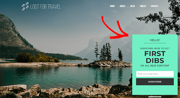 LFT slide in - OptinMonster slide-in optin example high converting ways to use slide-in optins