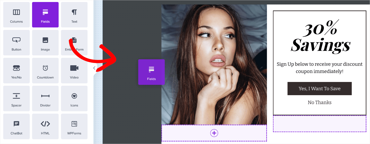 mailchimp_drag and drop-min - OptinMonster mailchimp popup shopify tutorial