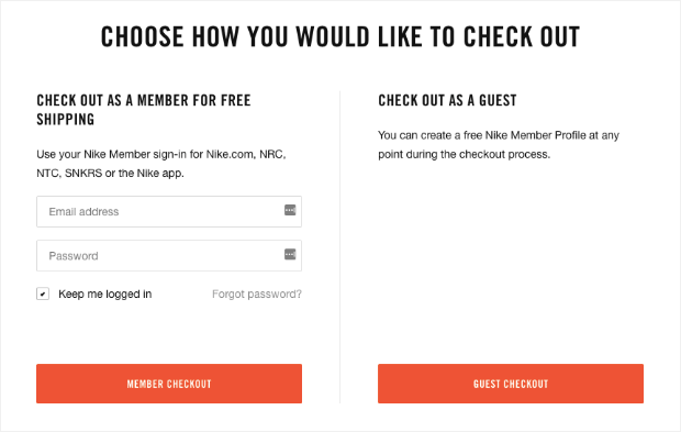 Nike Guest Checkout-min - OptinMonster Nike Guest Checkout