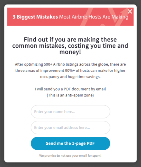 OptimizeMyAirBnB uses OptinMonster lightboxes to increase sales - OptinMonster OptimizeMyAirbnb uses OptinMonster lightboxes to increase sales