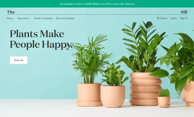 the-sill-homepage - OptinMonster an example of clean and simple site design from the sill