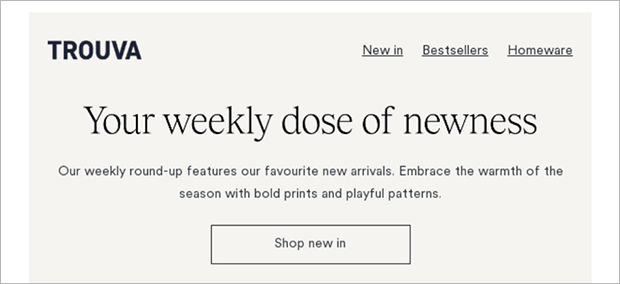 trouva-newsletter-example - OptinMonster trouva email newsletter