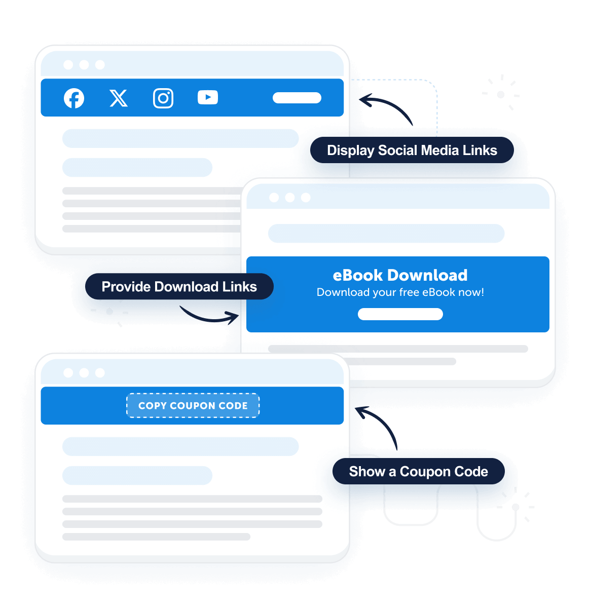 Use Cases2x - OptinMonster Display whatever next steps you'd like your visitor to take after they subscribe to your optin in personalized thank you messages.